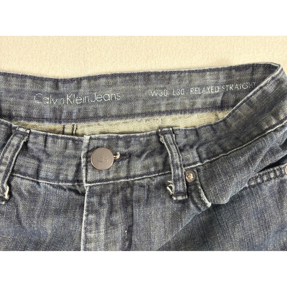 Calvin Klein Jeans Relaxed Straight Leg Blue Denim W30 L30 Medium Wash 0548